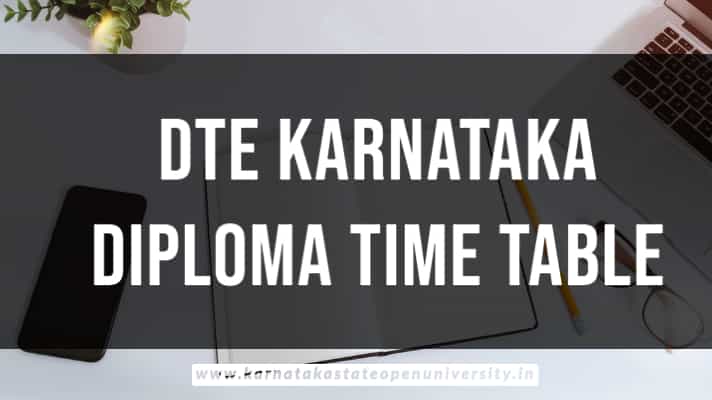 DTE Karnataka Diploma Time Table