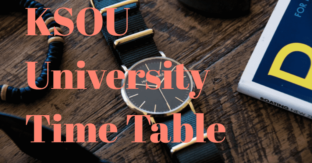 KSOU University Time table