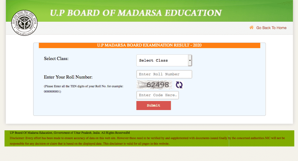 UP Madarsa Board Result 