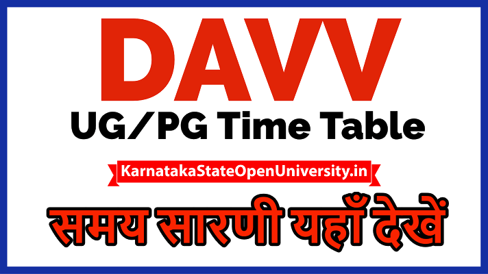 DAVV Time Table
