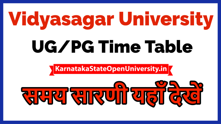 Vidhyasagar University Time Table