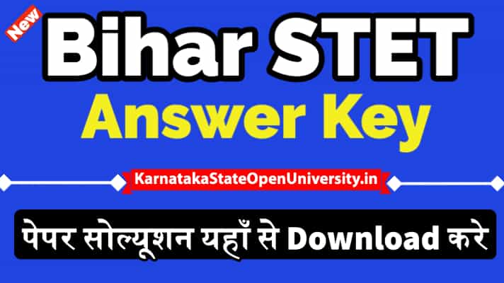 Bihar STET Answer Key
