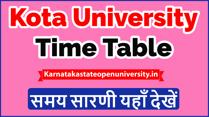 Kota University Time Table