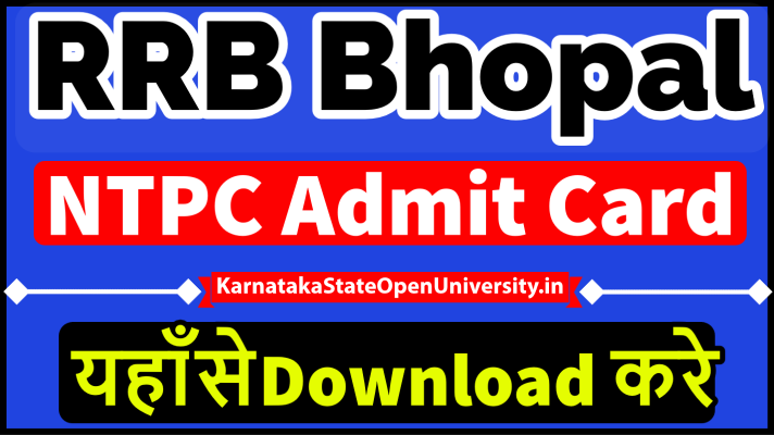 RRB Bhopal Admit Card