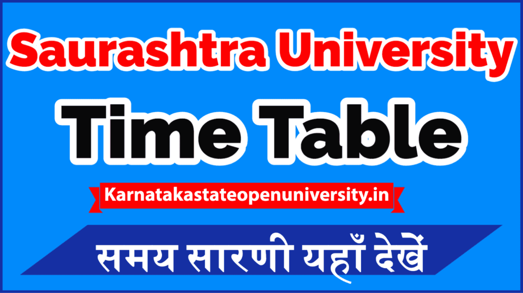 Saurashtra University Time Table 2022