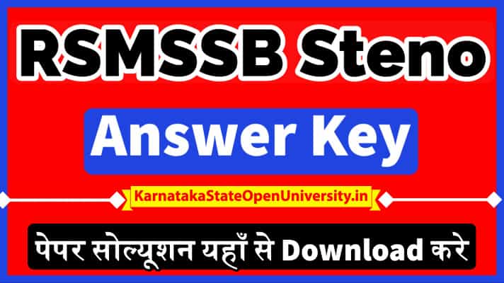 RSMSSB Stenographer Answer Key 2021