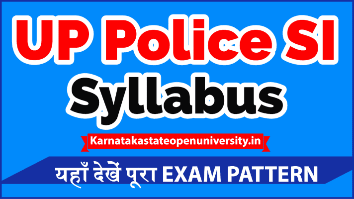 UP Police SI Syllabus 2021