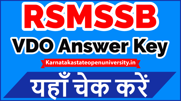 RSMSSB VDO Answer Key