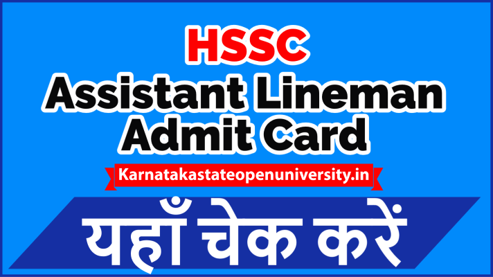 HSSC Assistant Lineman Admit Card