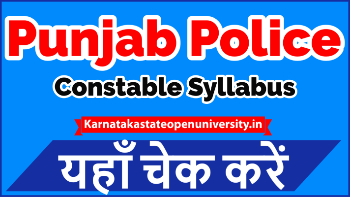 Punjab Police Constable Syllabus