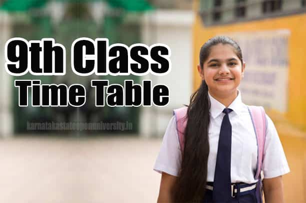 9th class time table 2022