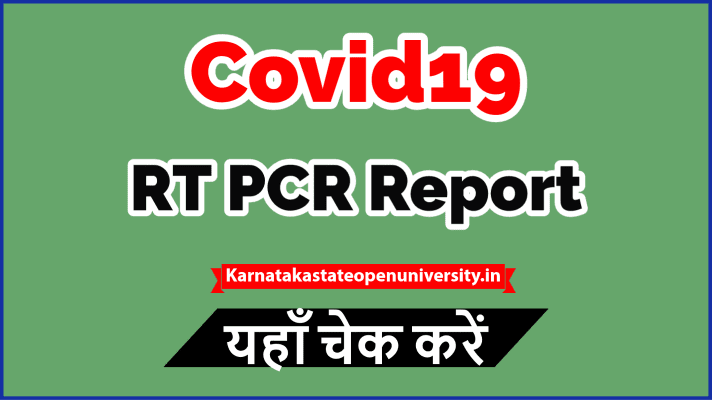 Covid19 RT PCR Report