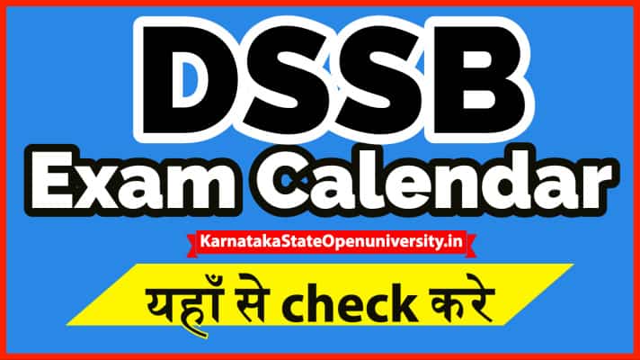 DSSSB Exam Calendar 2022
