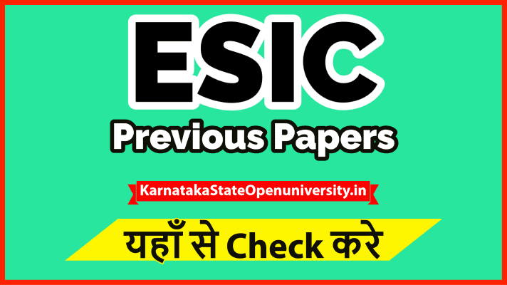 ESIC Previous Papers