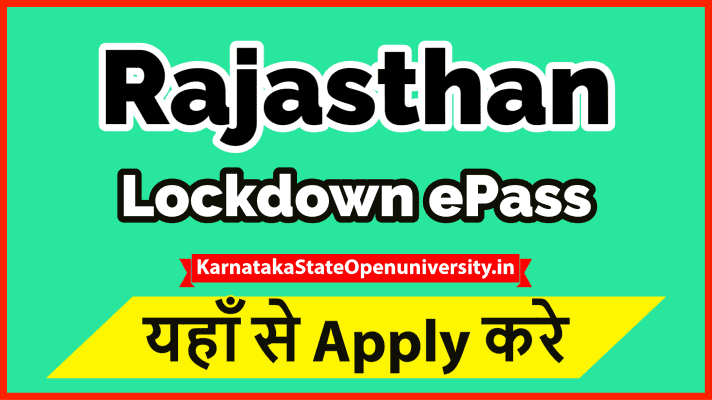 Rajasthan lockdown E Pass