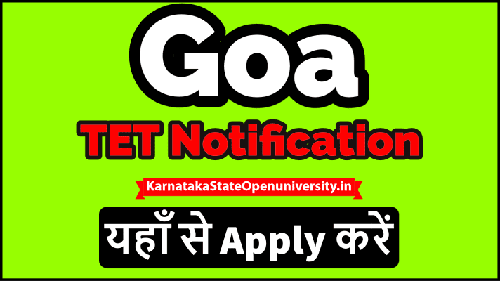 Goa TET Notification