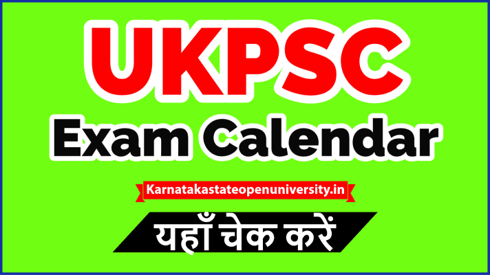 UKPSC Exam Calendar