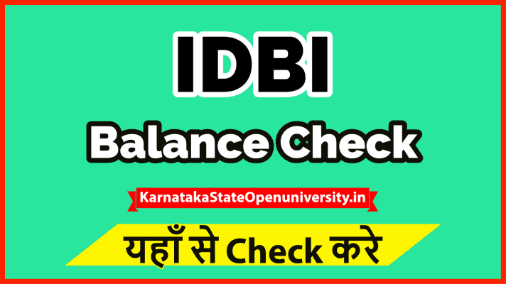 IDBI Balance Check
