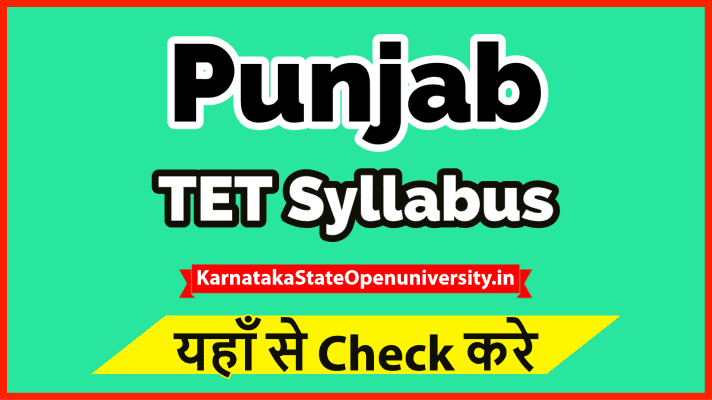 Punjab TET Syllabus