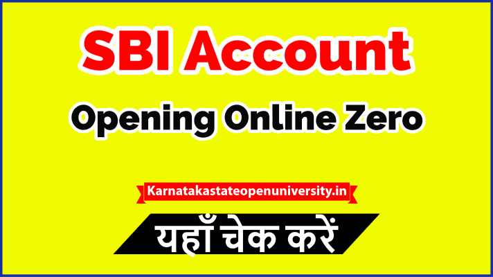 SBI Account Opening Online Zero