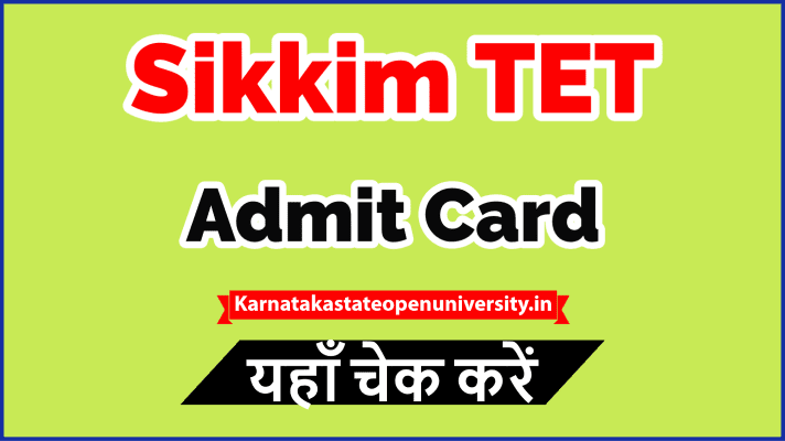 Sikkim TET Admit Card
