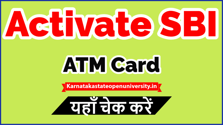 Activate SBI ATM Card