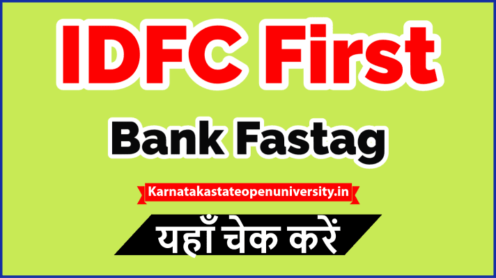 IDFC First Bank Fastag
