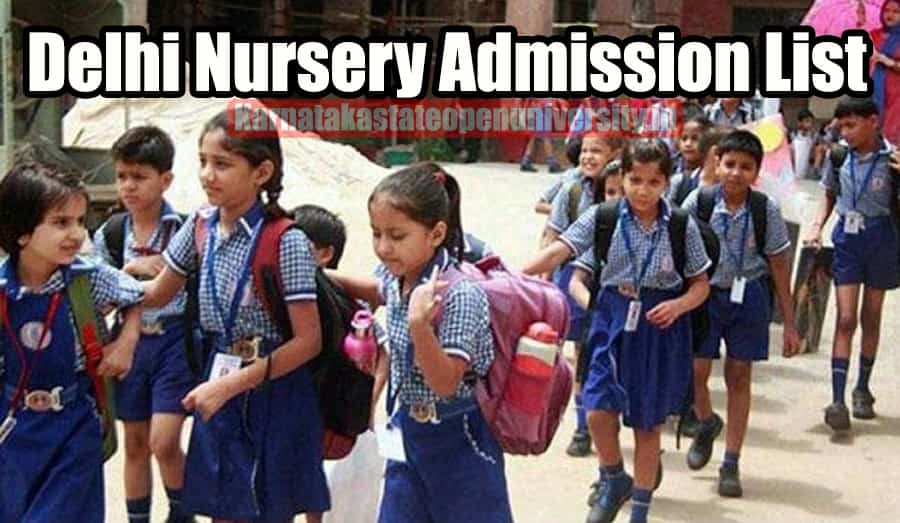 Delhi Nursery Admission List