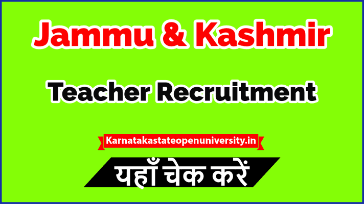 Jammu & Kashmir Teacher Recruitment