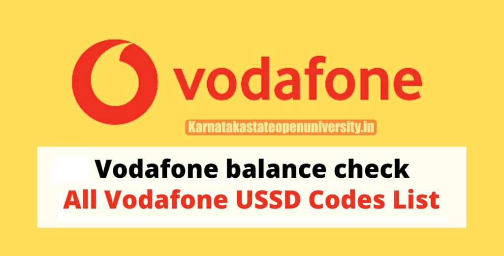 All Vodafone USSD Codes List