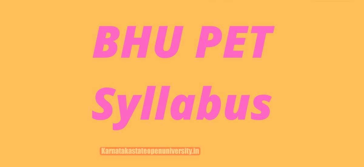 BHU PET Syllabus 2022