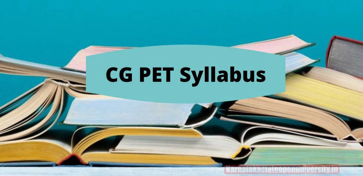 CG PET Syllabus 2022