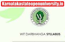 WIT Darbhanga CAT Syllabus 2022