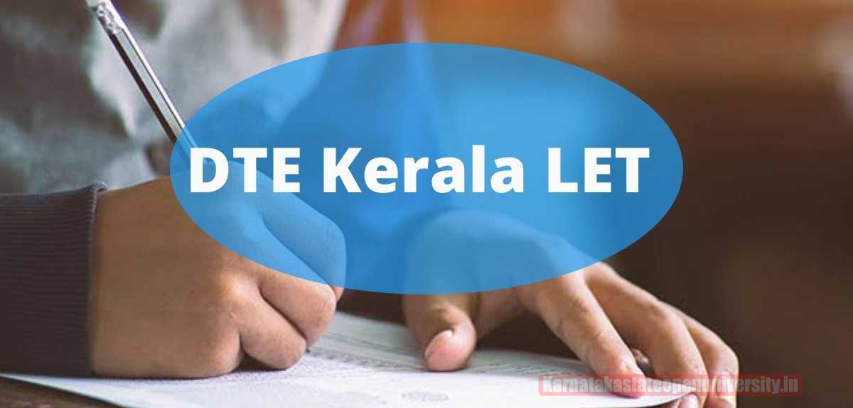 DTE Kerala LET Admit Card 2022