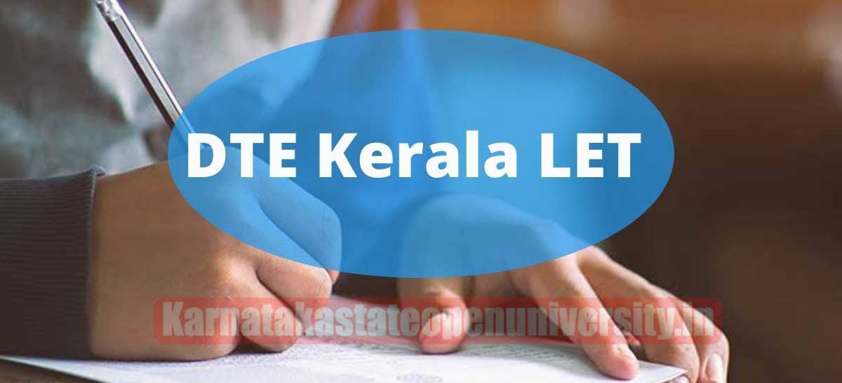 DTE Kerala LET Syllabus 2022