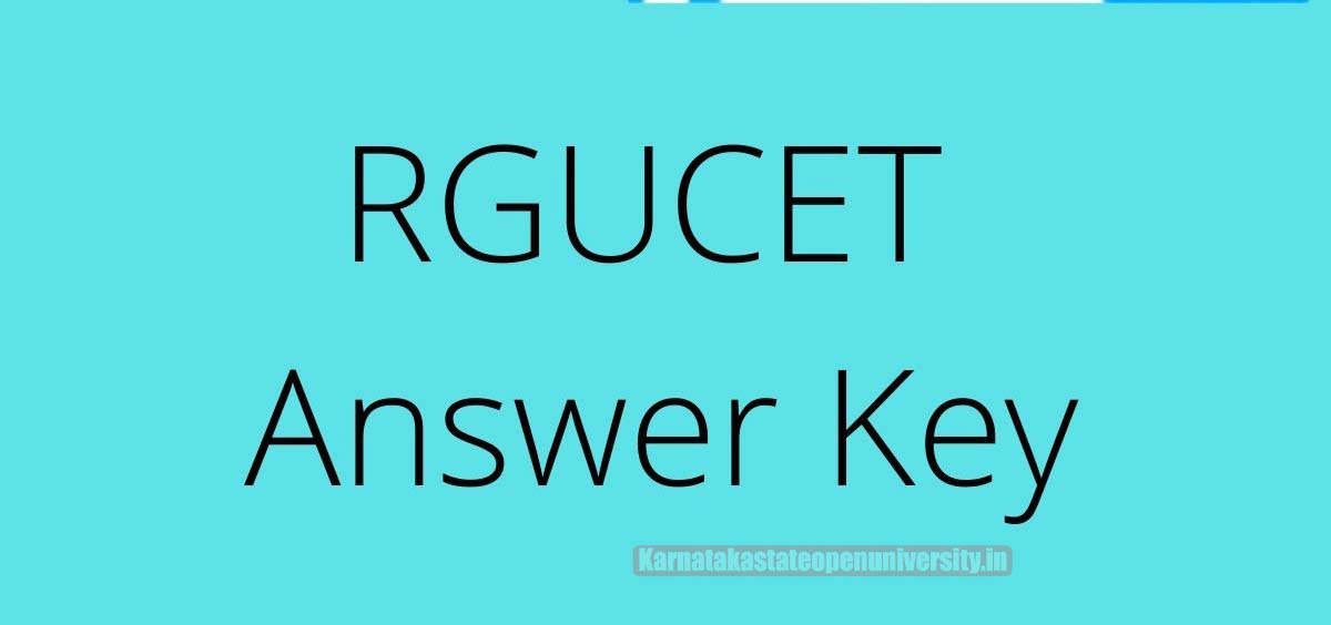 RGUCET Answer Key 2022