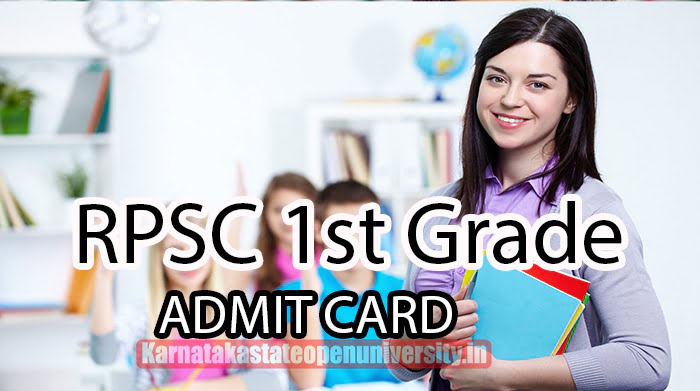 RPSC 1st Grade ADMIT CARD