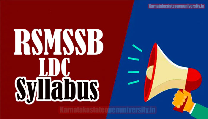 RSMSSB LDC Syllabus