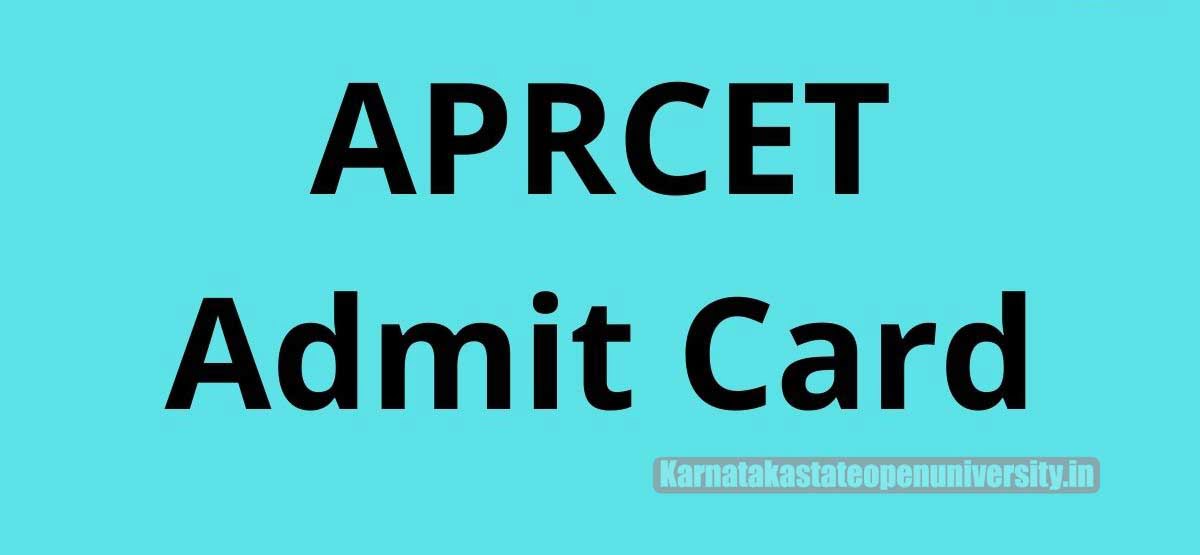 APRCET Admit Card 2022