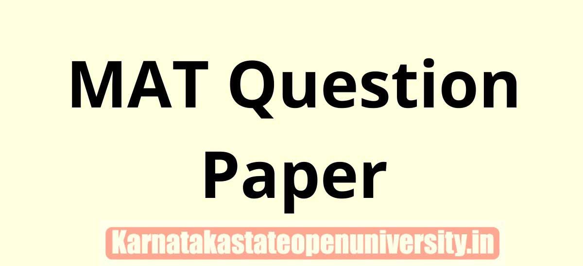 MAT Previous Question Papers 2022