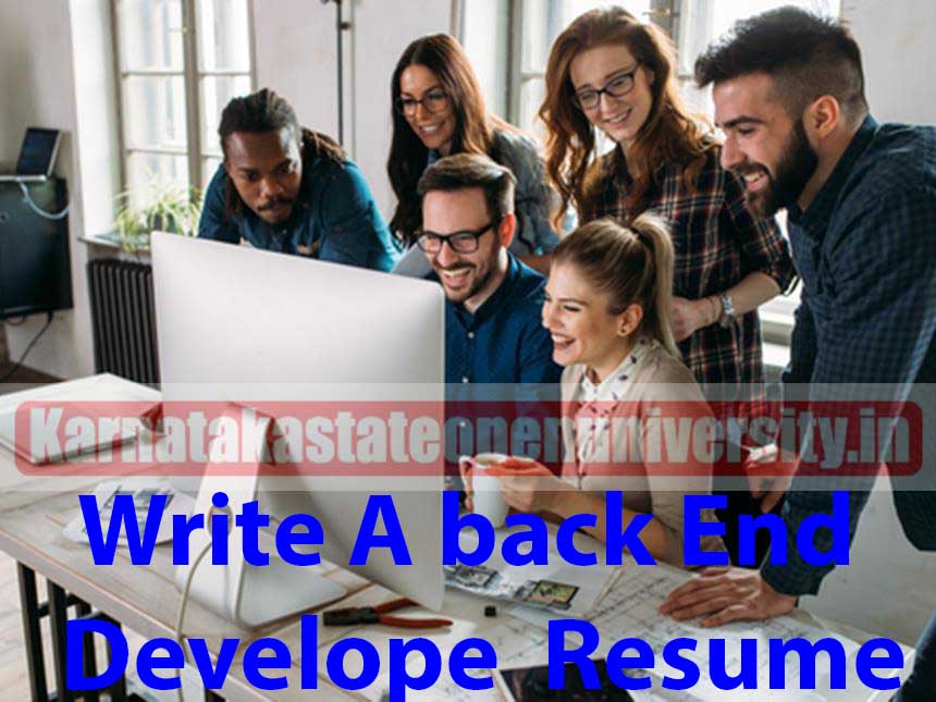  Write A back End Developer Resume