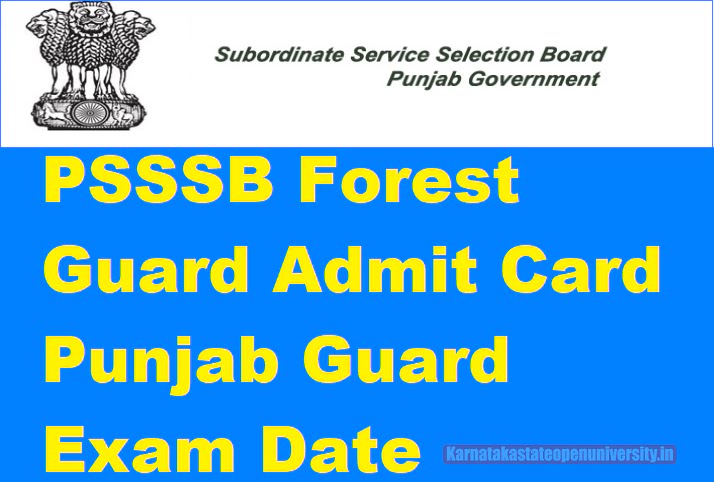 PSSSB Forest Guard Admit Card 