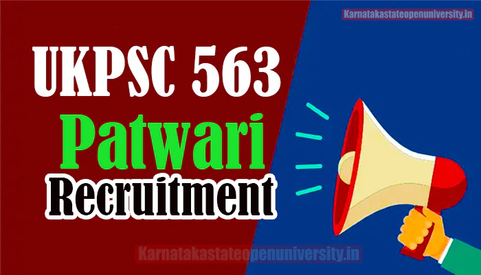 UKPSC 563 PATWARI Recruitment