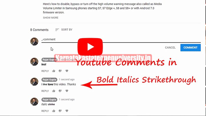 How to write YouTube Comments in Bold