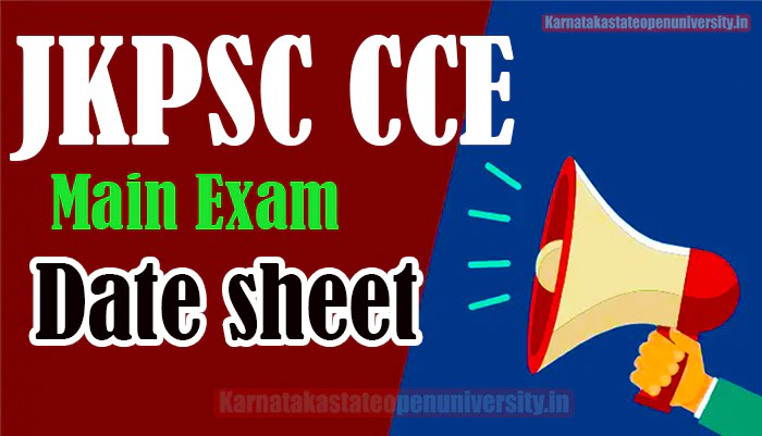 JKPSC CCE Main Exam Date sheet 2023