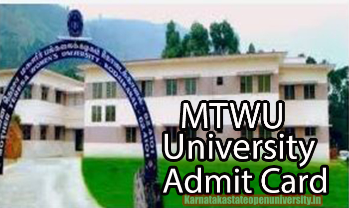 MTWU University Admit Card