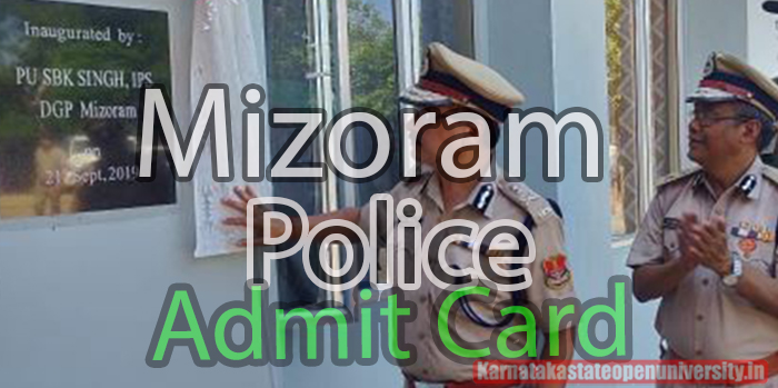 Mizoram Police Admit Card