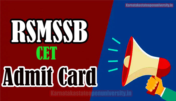 RSMSSB CET Admit Card 2022