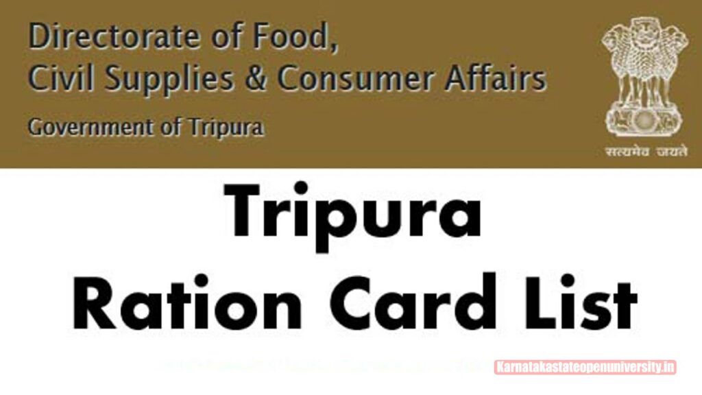 Tripura Ration Card List 2024 Status, Beneficiary List PDF Downlaod