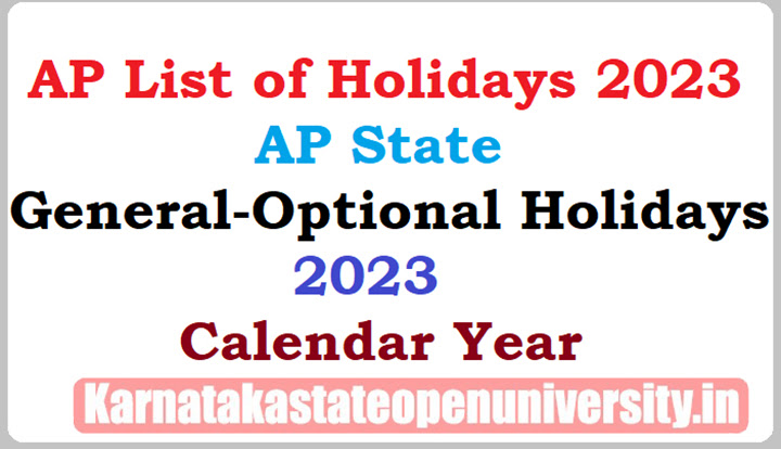 AP Optional Holidays 2023 and General holidays list